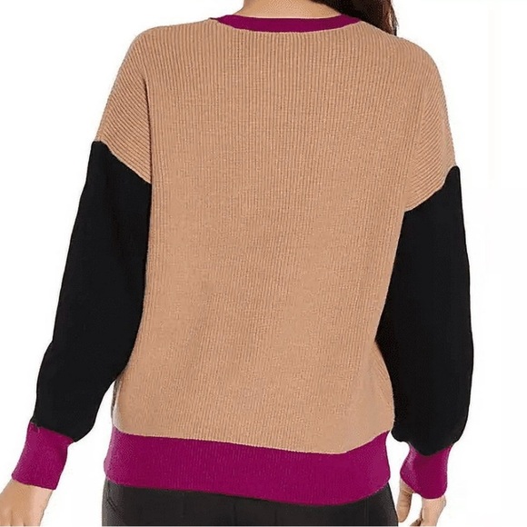 Express Colorblock Sweater - Tan, Black, and Pink XL - Picture 2 of 8